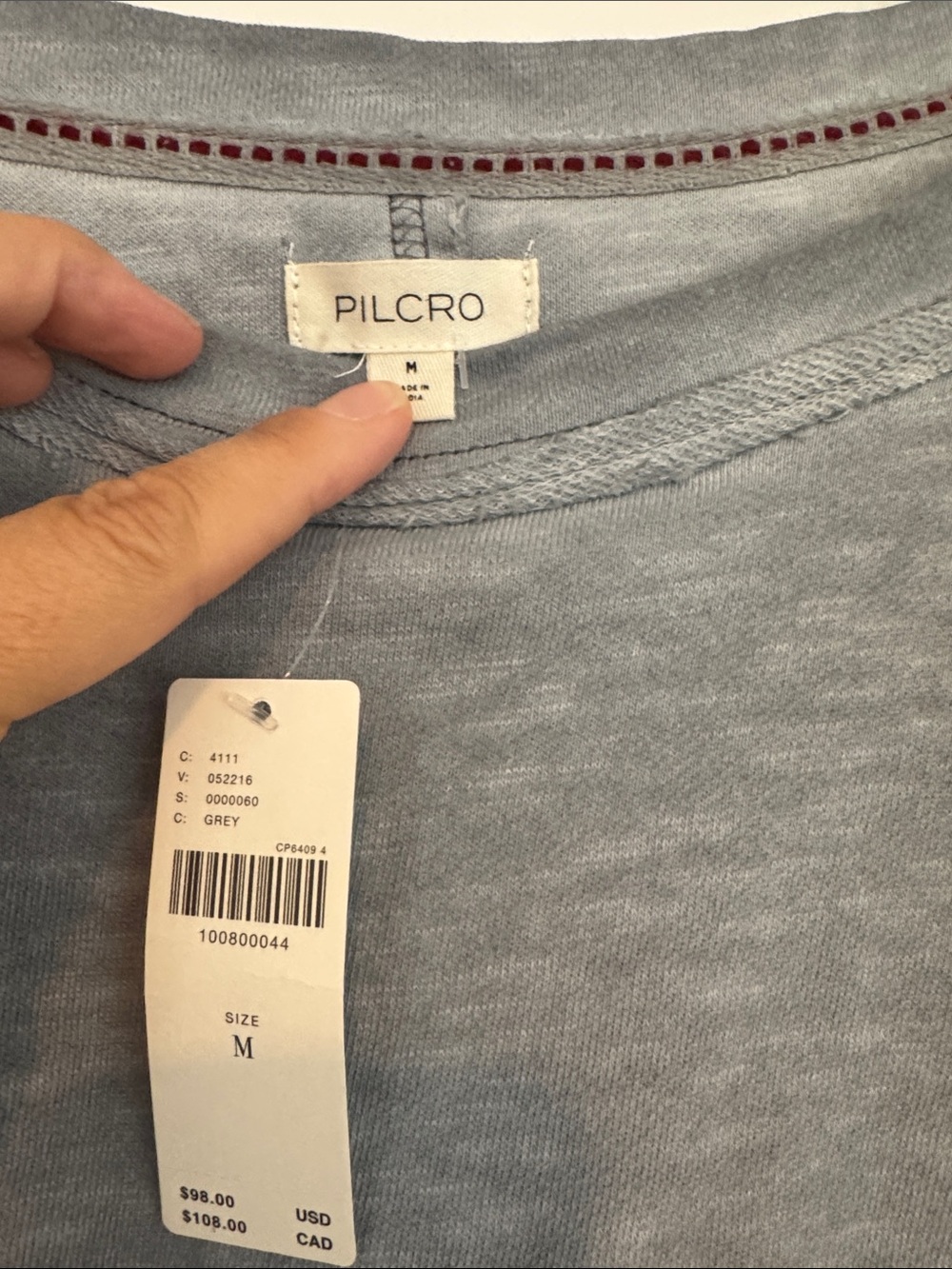 NWT Pilcro Washed Light Blue Lace-Trim Pullover Sweatshirt - Picture 2 of 5